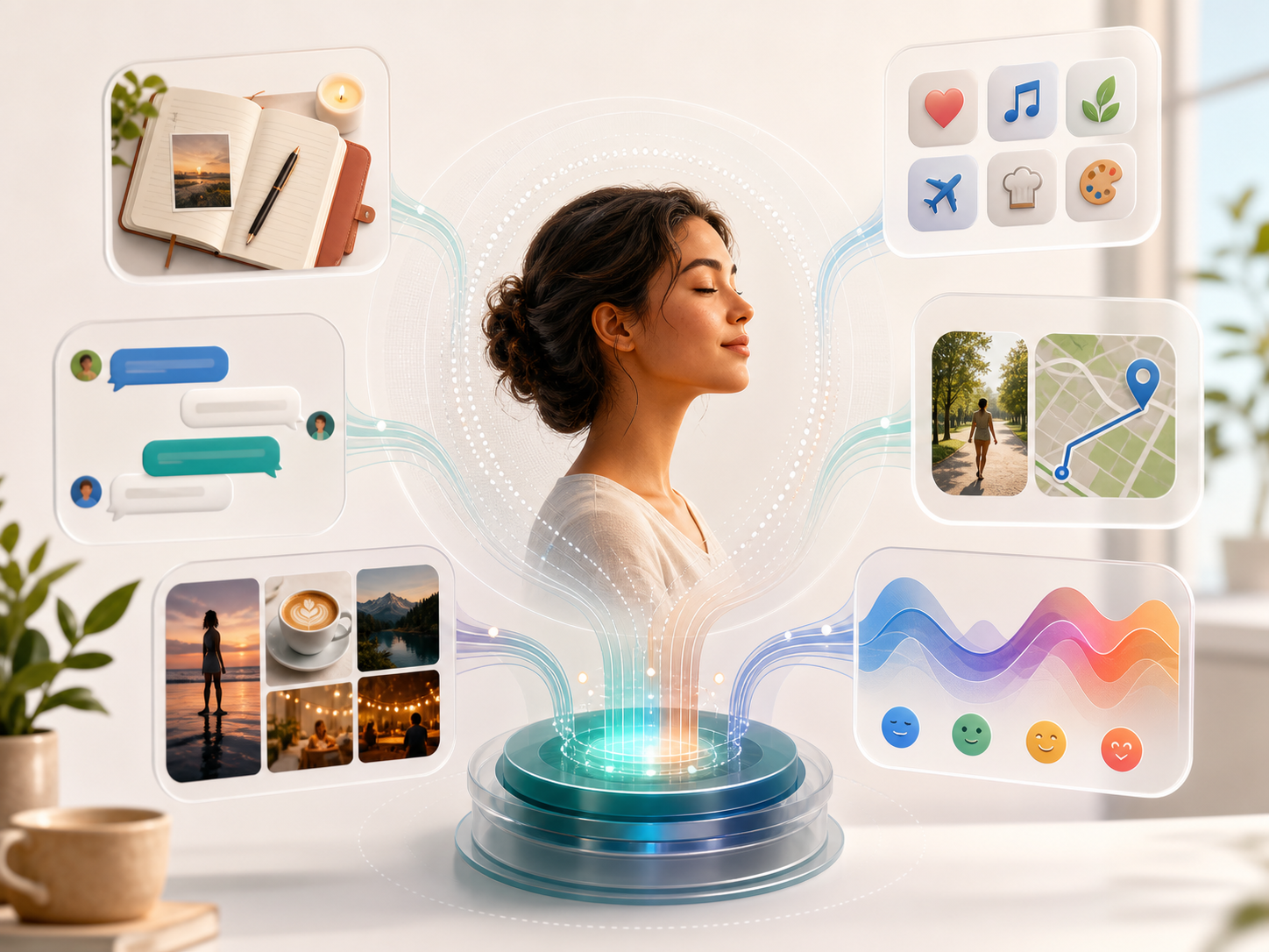 Personal understanding layer built from reflection moments, chat, preferences, and emotional signals